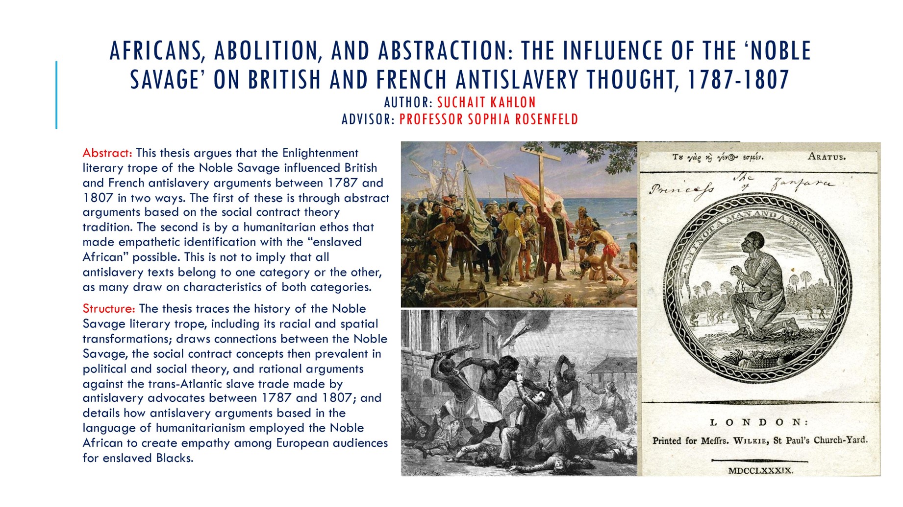 Africans, Abolition, and Abstraction: The Influence of the 'Noble Savage' on British and French Antislavery Thought, 1787-1807