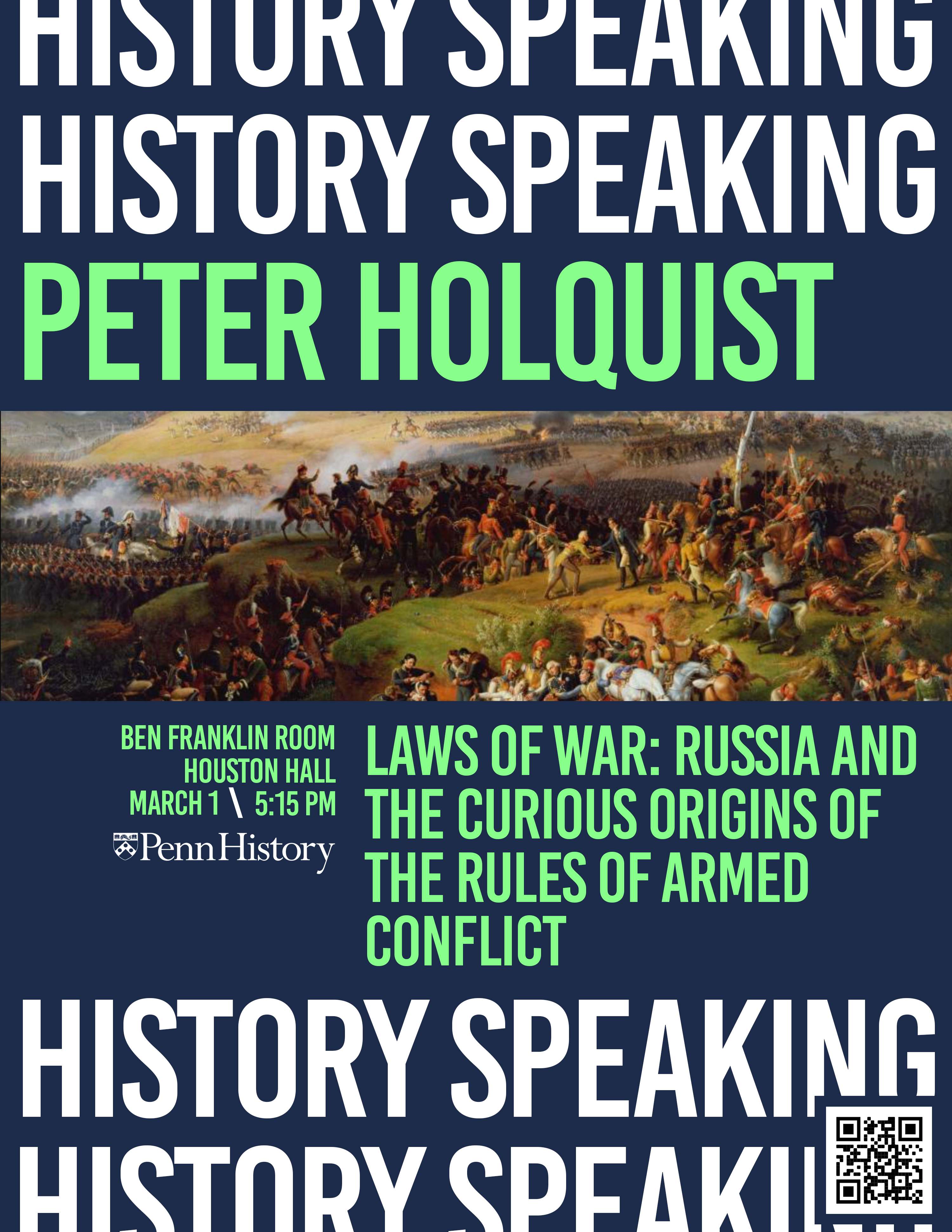 Flyer for Peter Holquist History Speaking Event