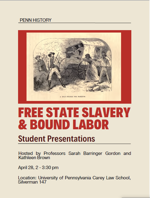 Student presentations for HIST 3174 Free State Slavery and Bound Labor 